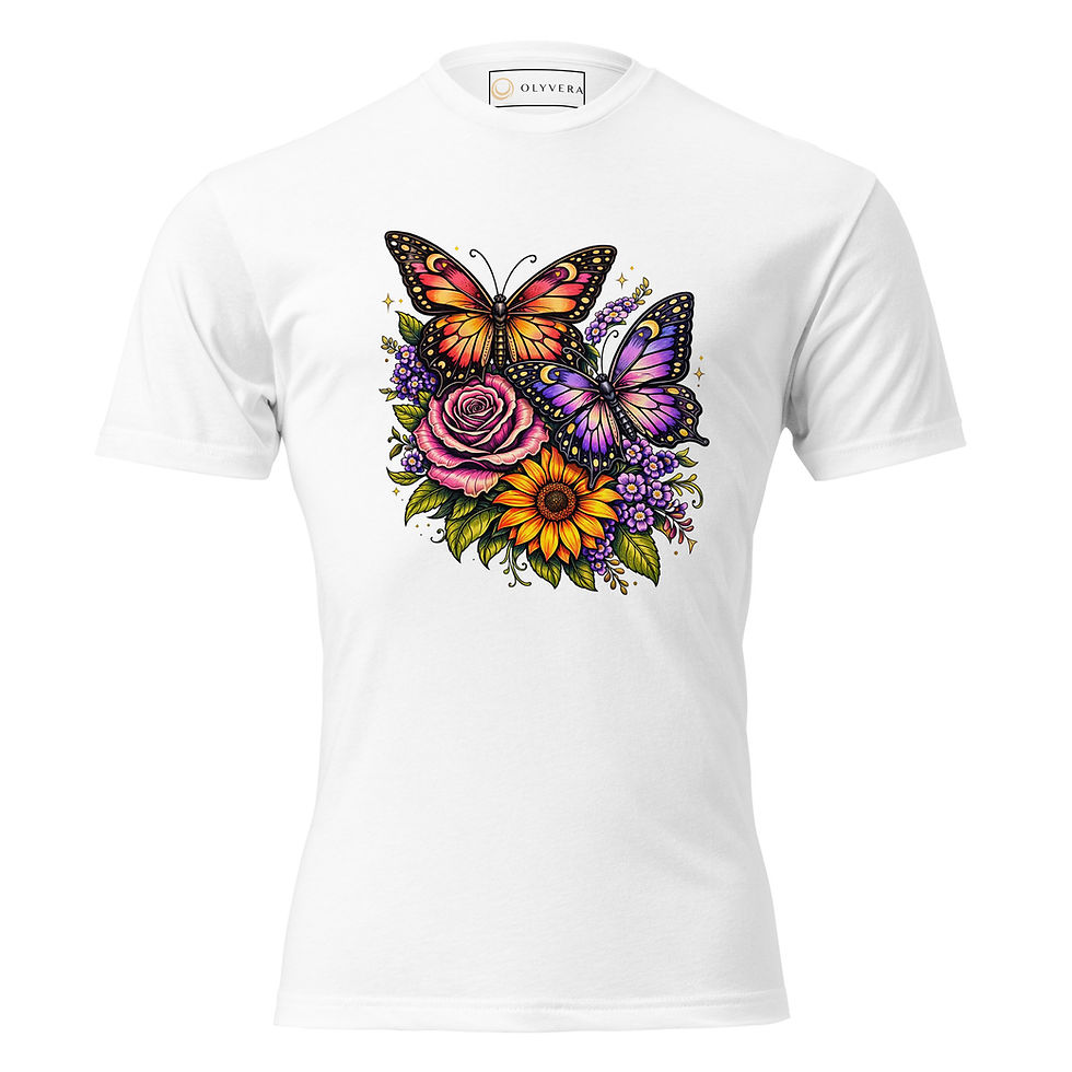 Thumbnail: Vibrant Butterfly Unisex Fitted T-Shirt
