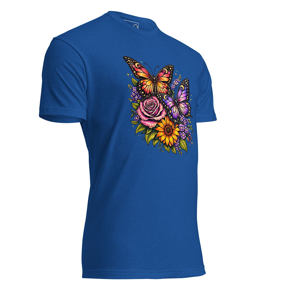 Thumbnail: Vibrant Butterfly Unisex Fitted T-Shirt