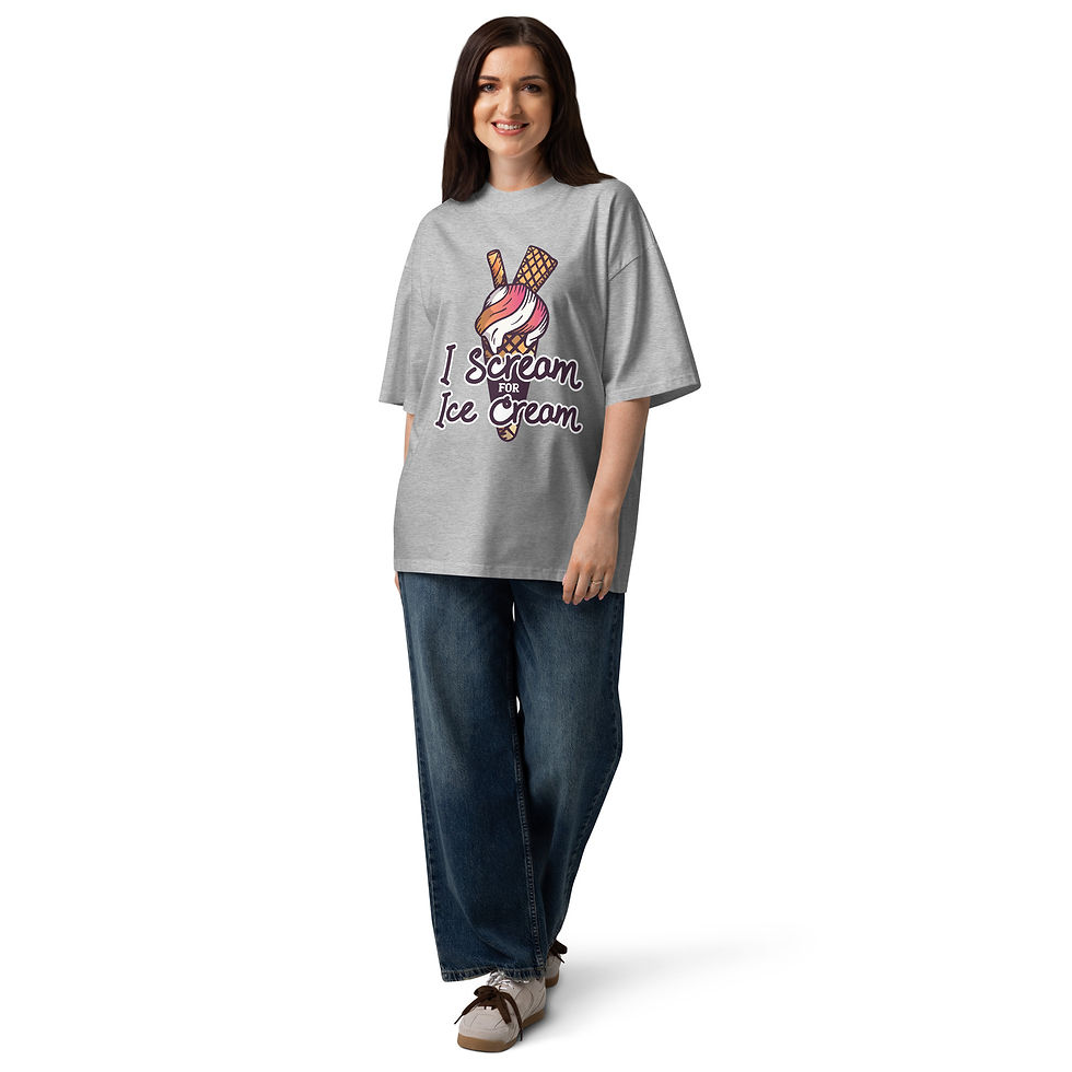 Thumbnail:  I scream for IceCream Unisex organic oversized high neck t-shirt