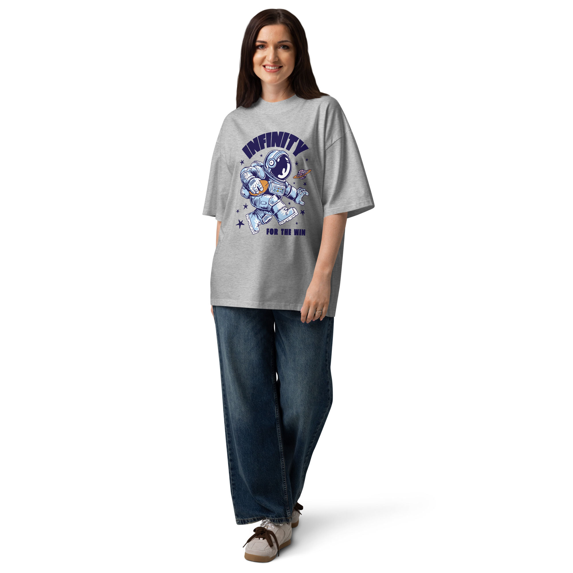 Infinity And Beyond Unisex organic oversized high neck t-shirt