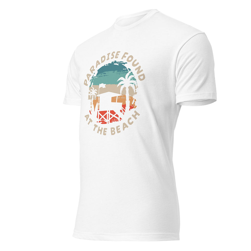 Thumbnail: Paradise On The Beach Unisex Fitted T-Shirt 