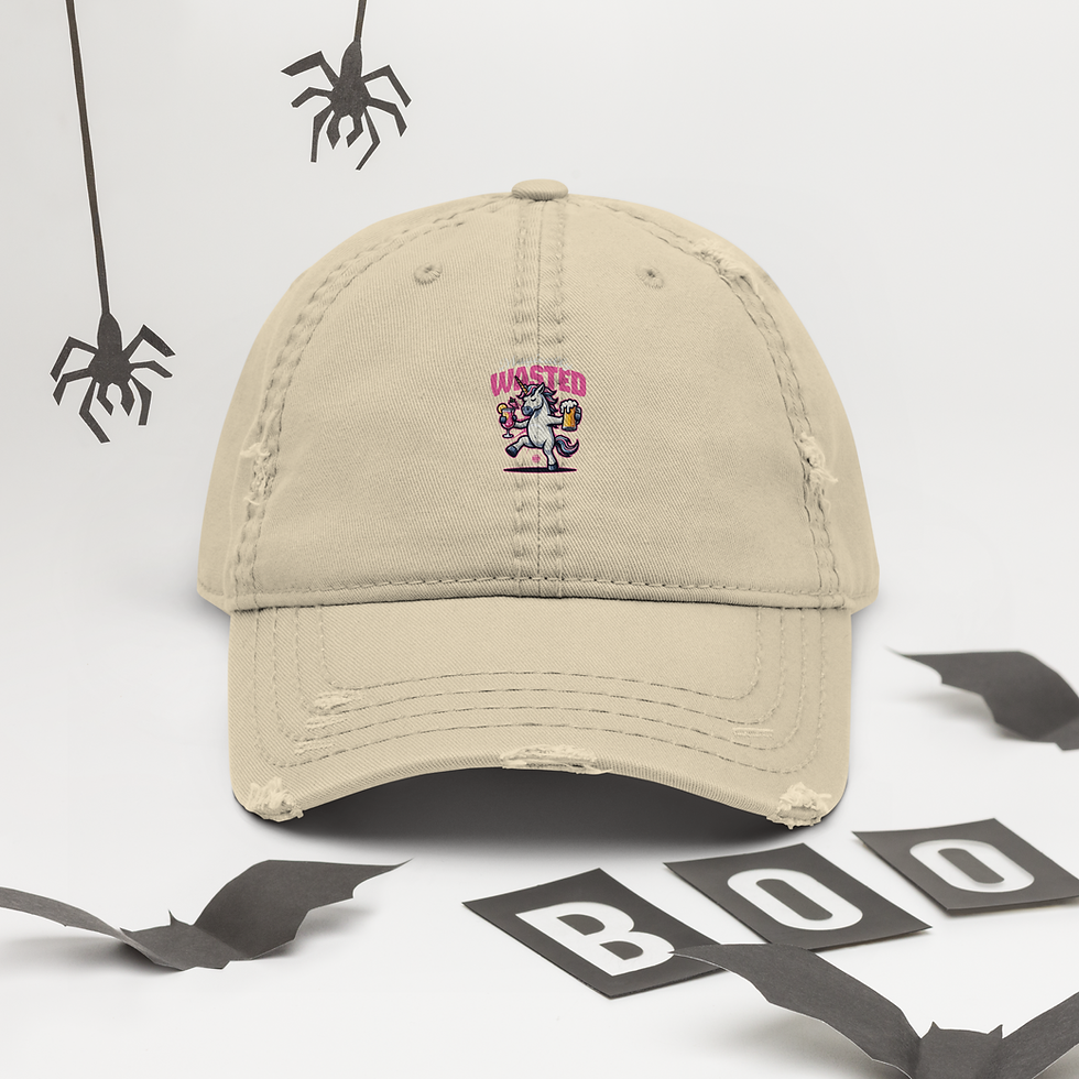 Thumbnail: Distressed Dad Hat — Khaki front