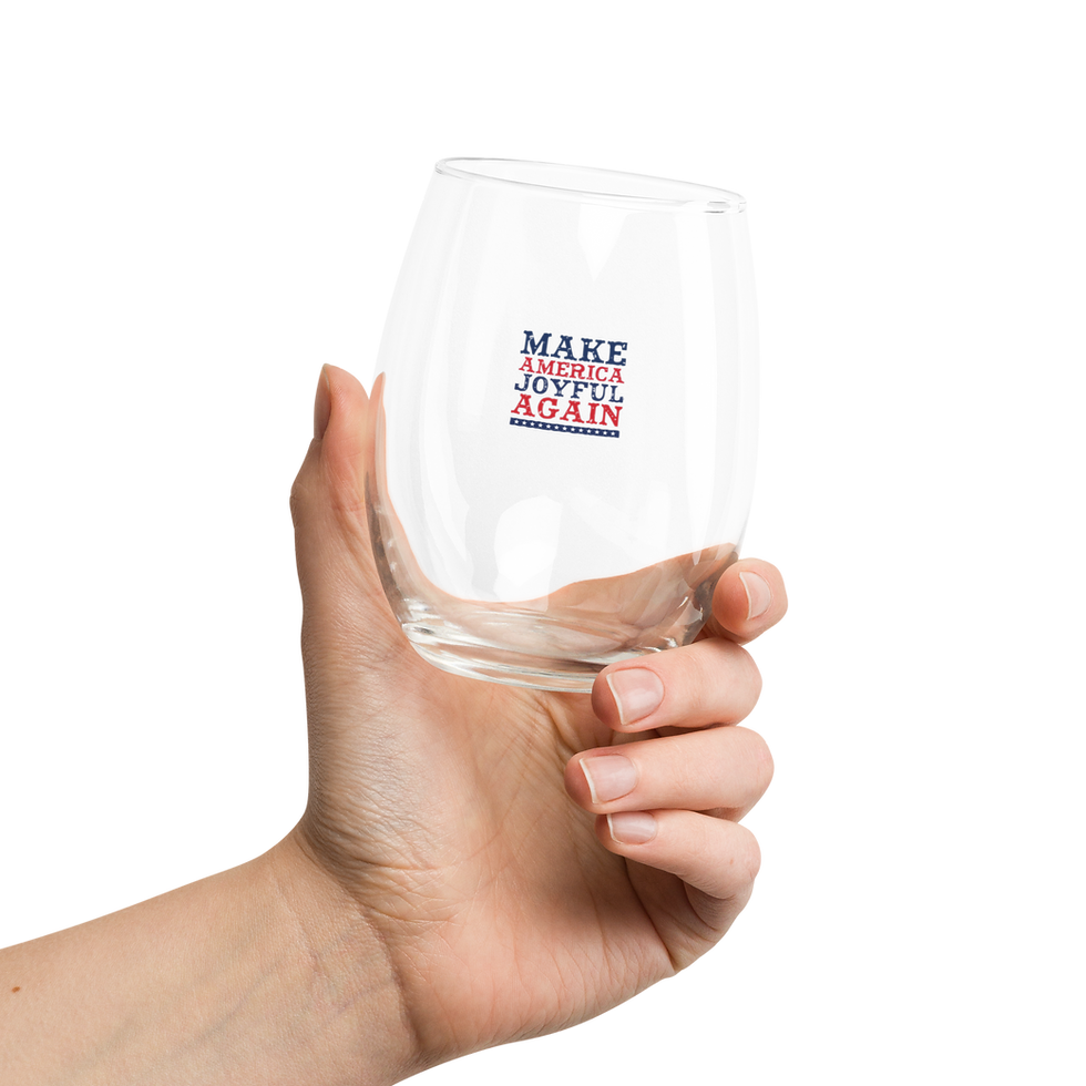 Thumbnail: Make America Joyful Stemless wine glass