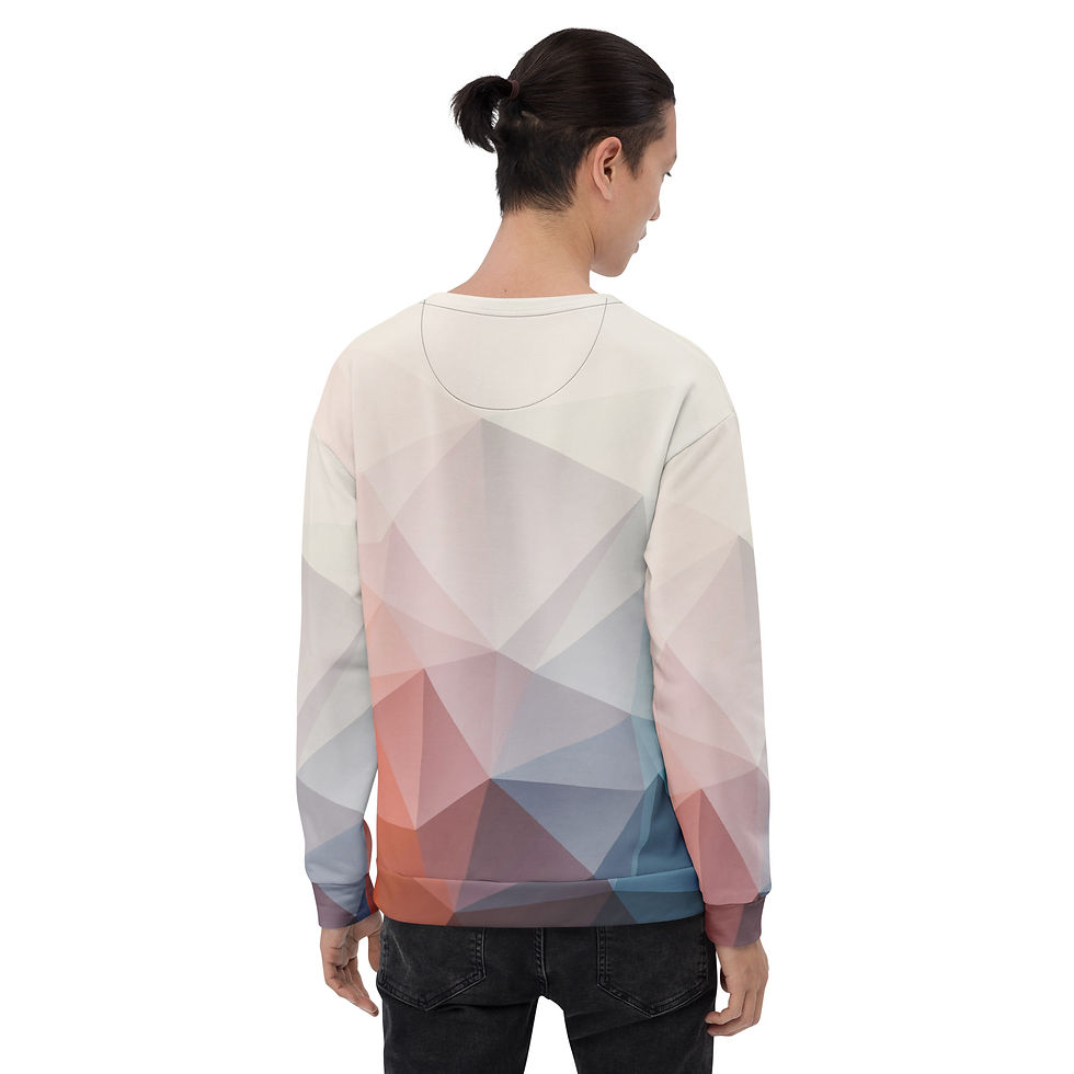 Thumbnail: Minimalist Geometric Panel Crewneck Sweatshirt Unisex
