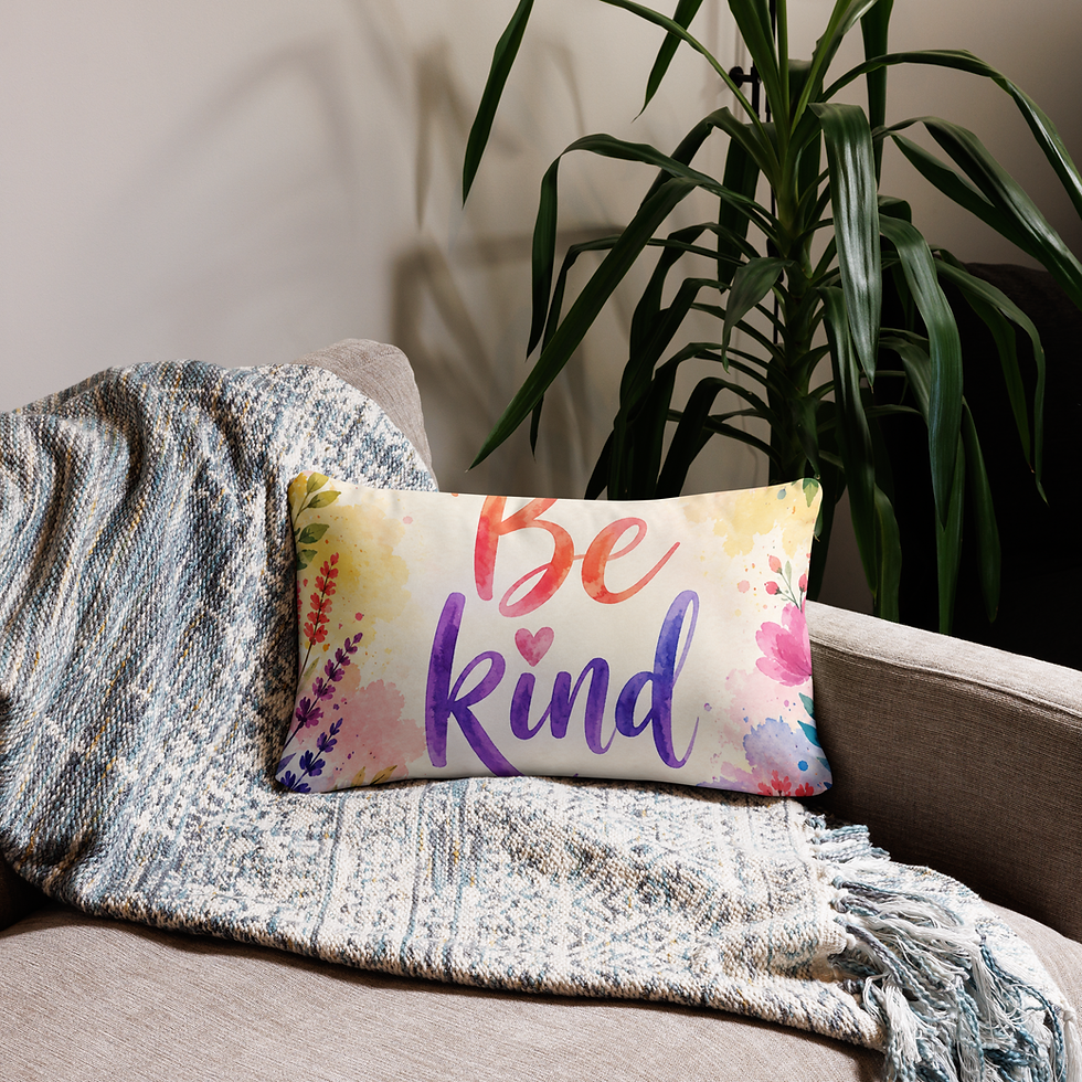 Thumbnail: Be Kind Basic Pillow — All over print 20x12 back