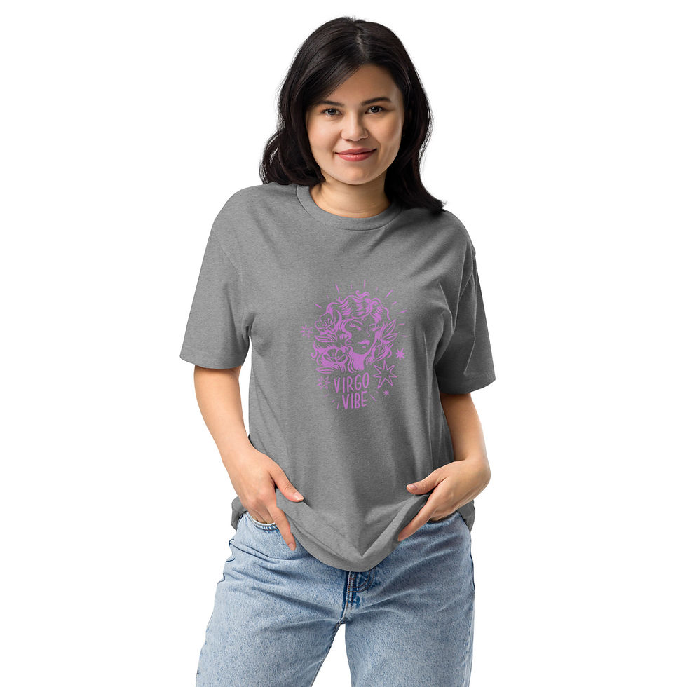Thumbnail: Virgo Vibe Unisex Fitted T-Shirt  — Cvc t shirt dark heather gray front