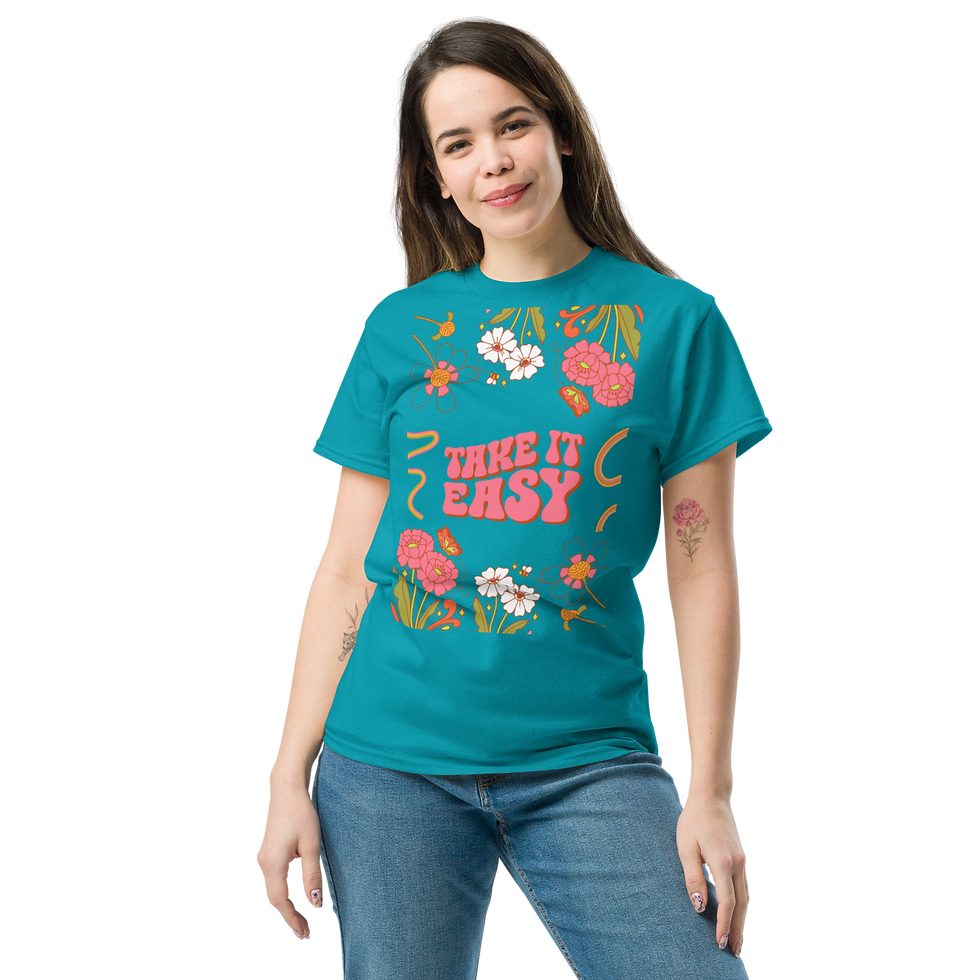 Thumbnail: Take it Easy Unisex classic tee — Tropical blue front