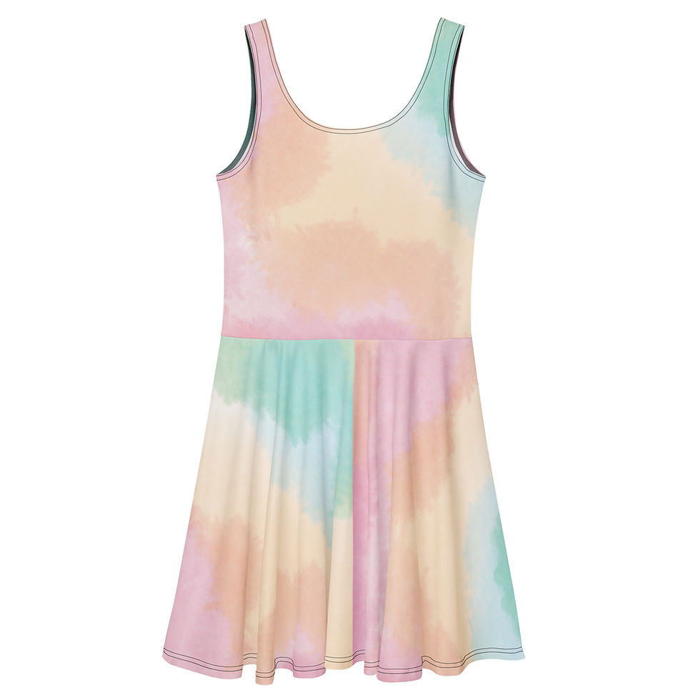 Thumbnail: Skater Dress — All over print white back