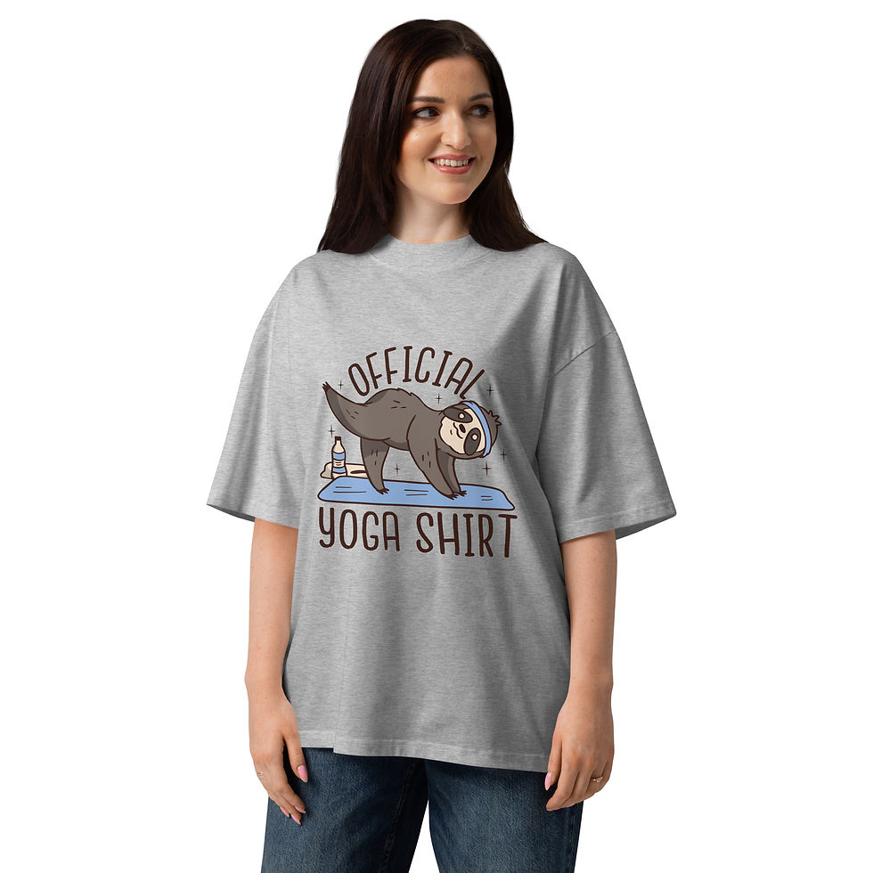 Thumbnail: Yoga Sloth oversized high neck t-shirt