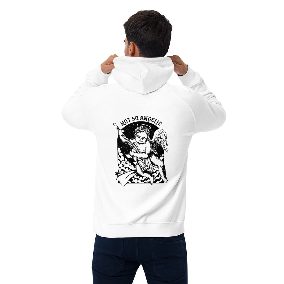 Thumbnail: Dark Baby Angel Unisex eco raglan hoodie
