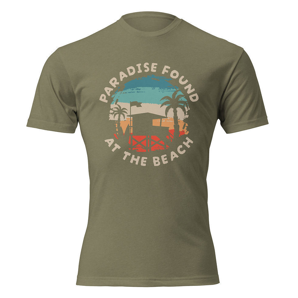 Thumbnail: Paradise On The Beach Unisex Fitted T-Shirt 