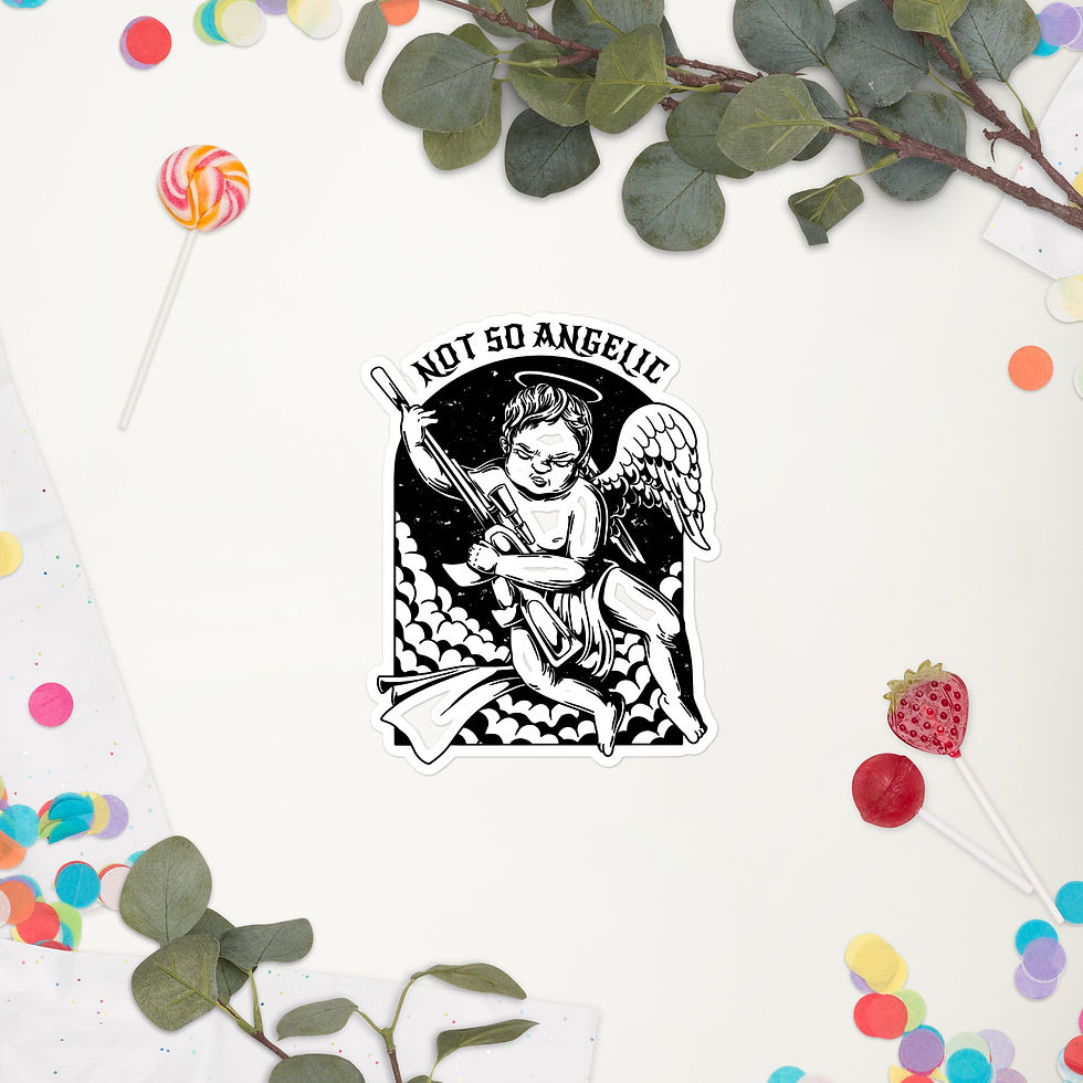 Thumbnail: Dark Baby Angel Bubble-free stickers — Kiss cut white 5.5x5.5 springsummer