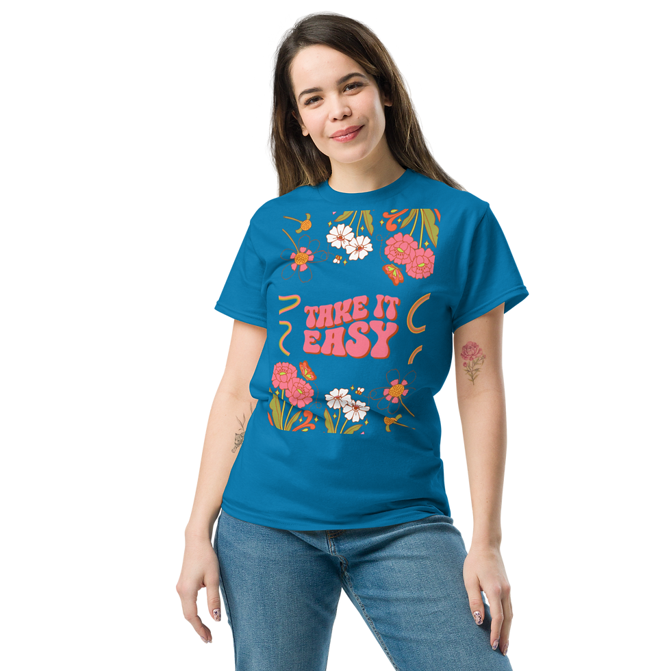 Thumbnail: Take it Easy Unisex classic tee — Sapphire front