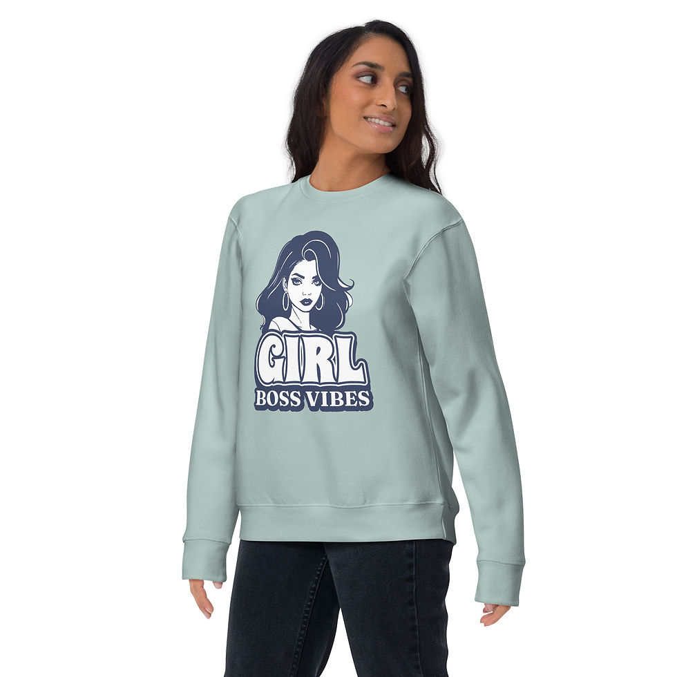 Thumbnail: Girl Boss Premium Sweatshirt — Unisex agave front