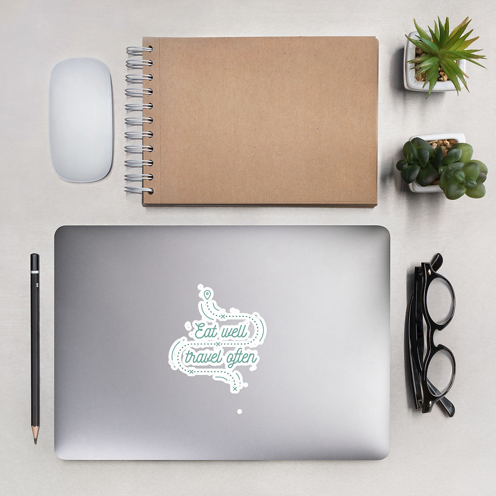 Thumbnail: Eat Well Travel Often Bubble-free stickers