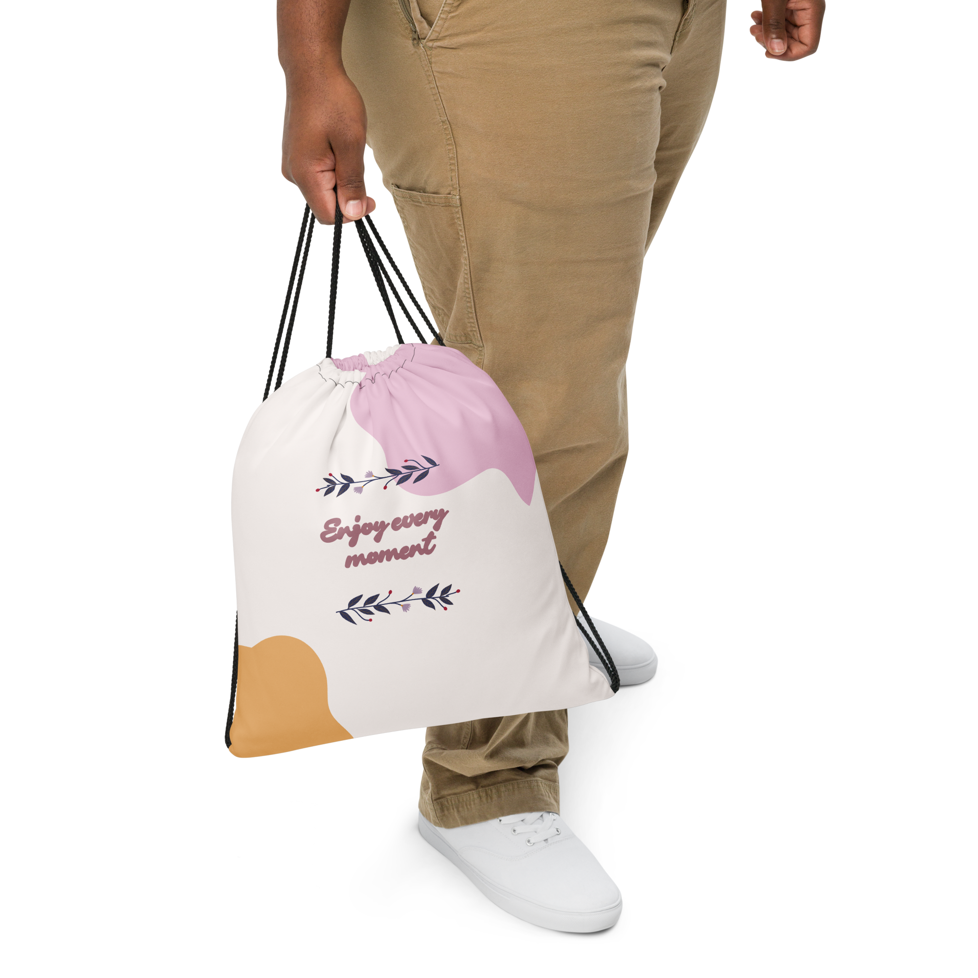 Enjoy Every Moment Drawstring bag
