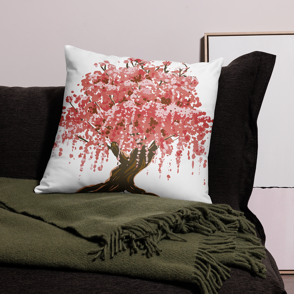 Thumbnail: Japanese Tree Basic Pillow — All over print 22x22 back