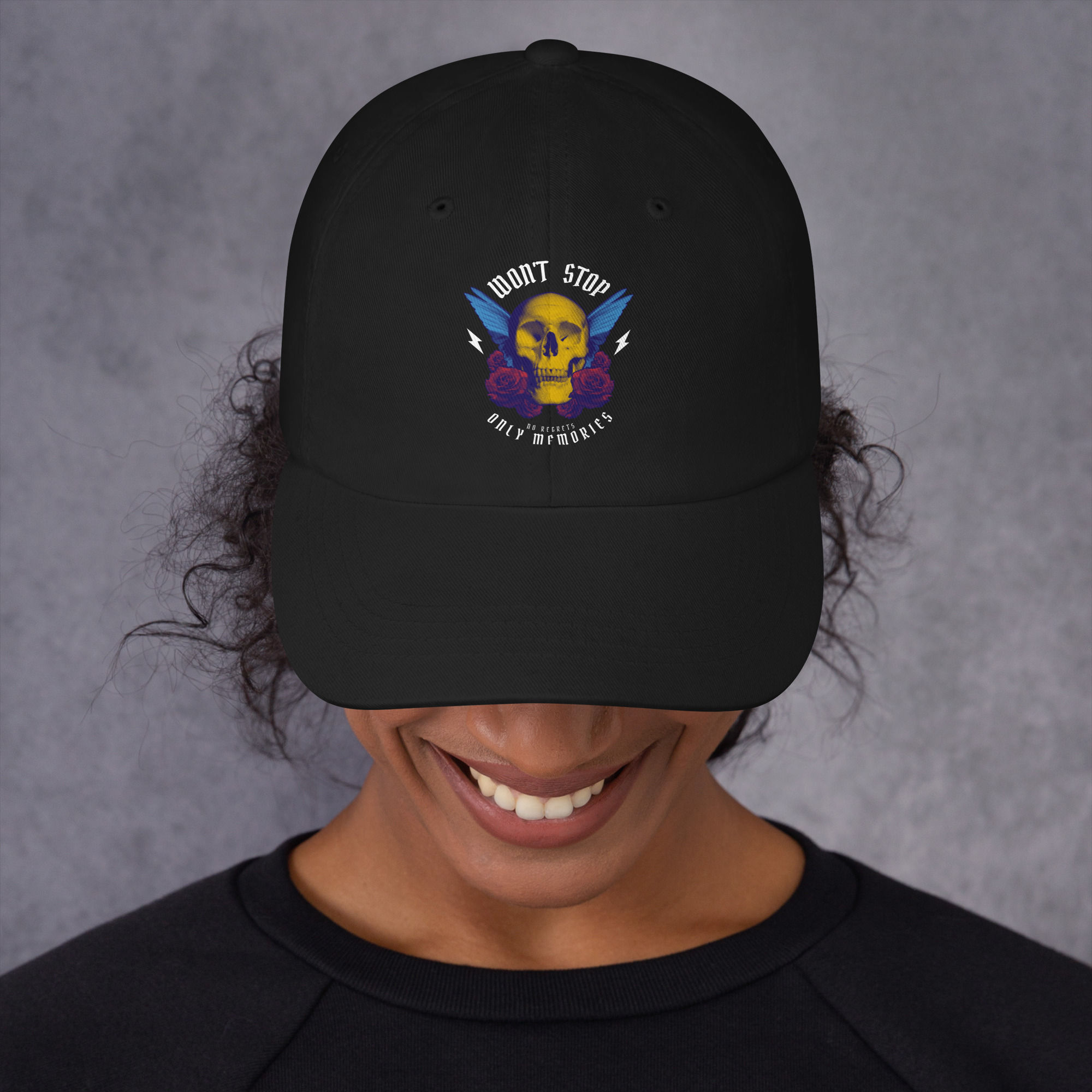 Winged Skull Dad hat