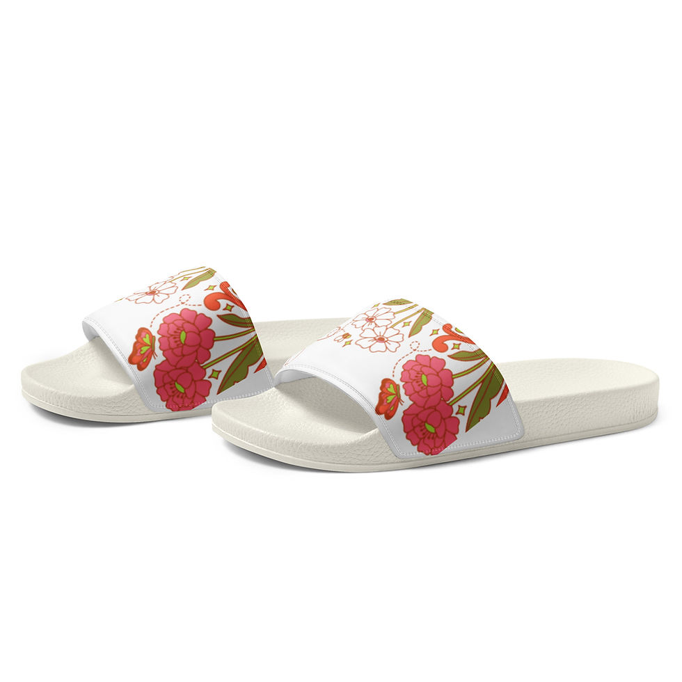 Floral Men’s slides — Mens white left front
