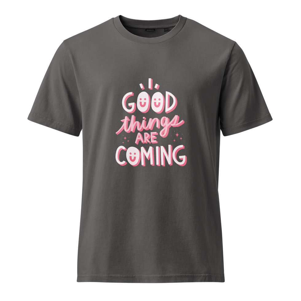 Thumbnail: Good Things Are Coming Unisex Garment Vintage T-Shirt 