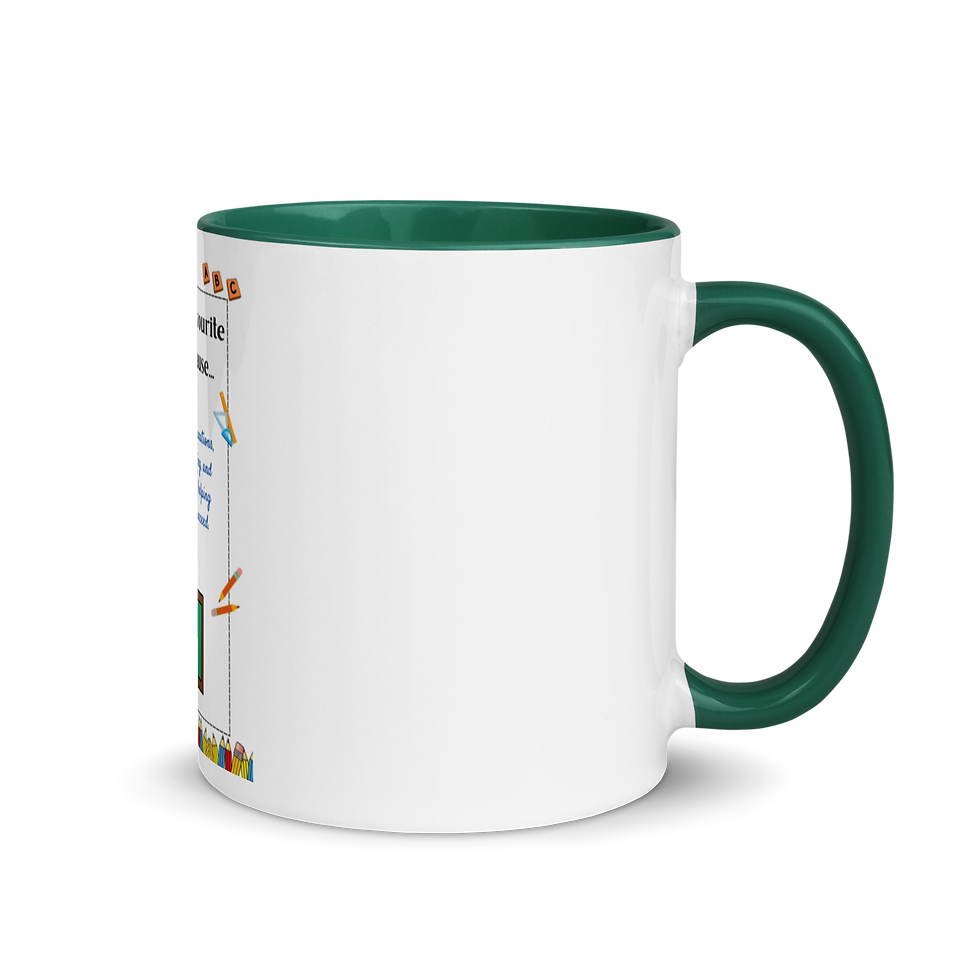 Thumbnail: Mug with Color Inside — White ceramic dark green 11oz right