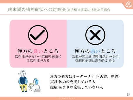 在宅医療を科学する７５～終末期の精神症状に漢方は使えるか？抗精神病薬に抵抗のある患者さんへの選択肢