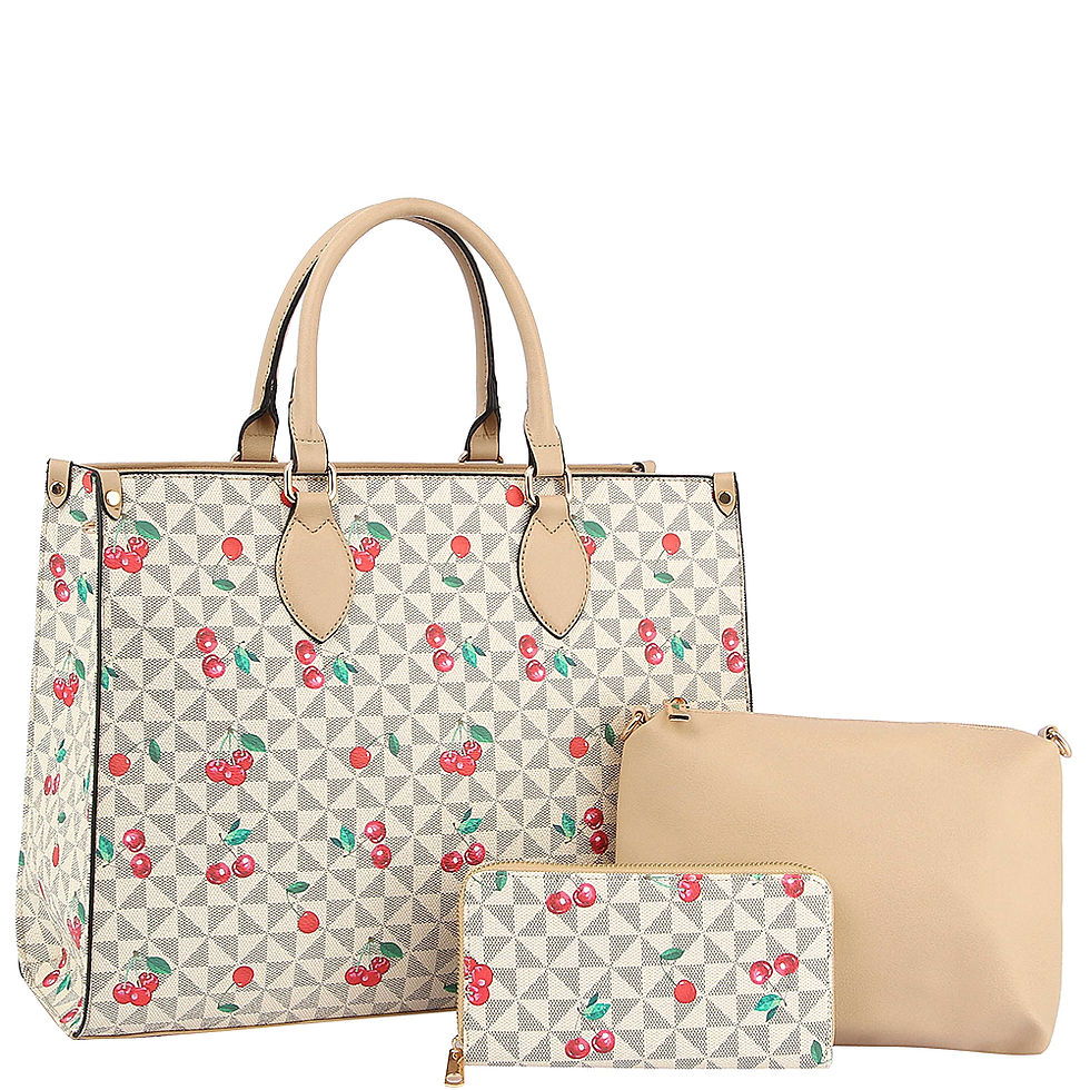 Thumbnail: Cherry Monogram 3IN1 Satchel with Crossbody Wallet Set