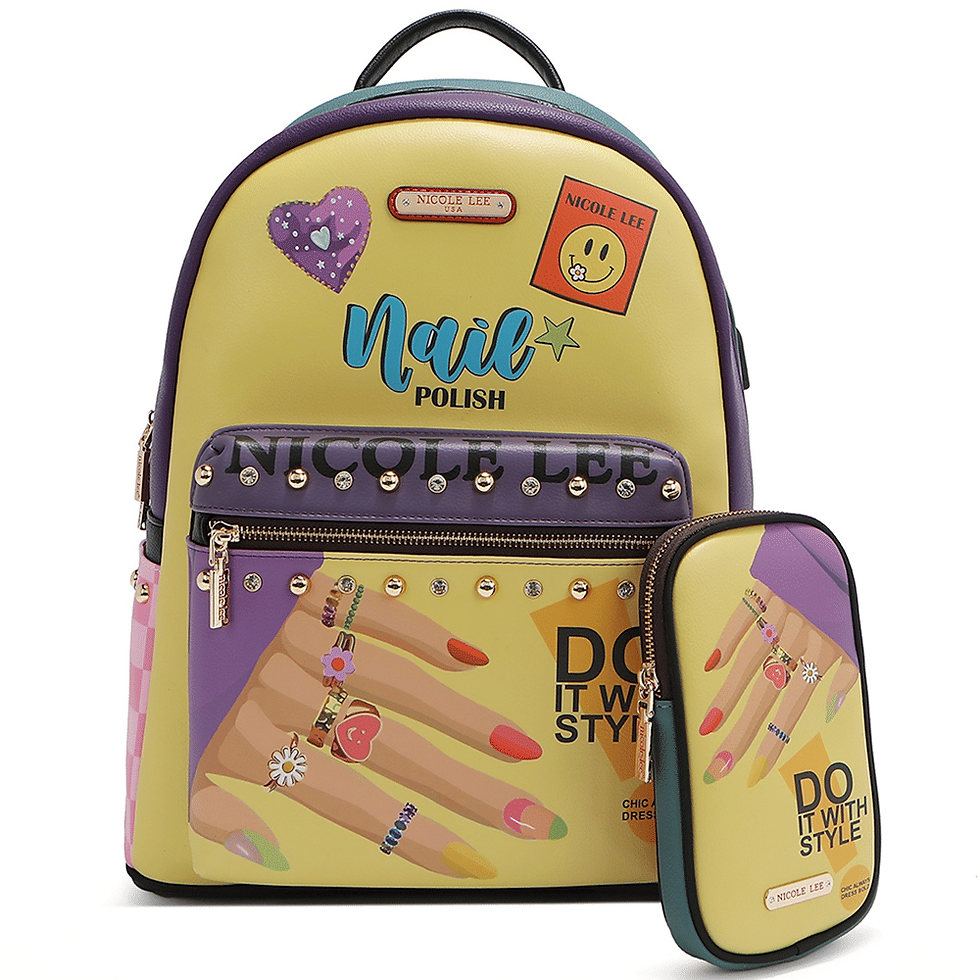 Thumbnail: Nicole Lee Large USB Backpack with Charging Port and Pouch