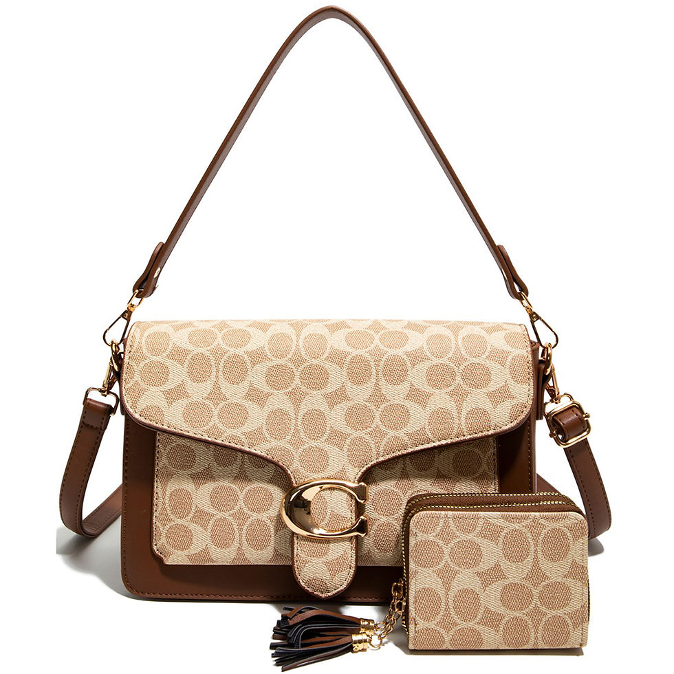 Thumbnail: 2IN1 OVAL PRINTED SHOULDER BAG W WALLET SET