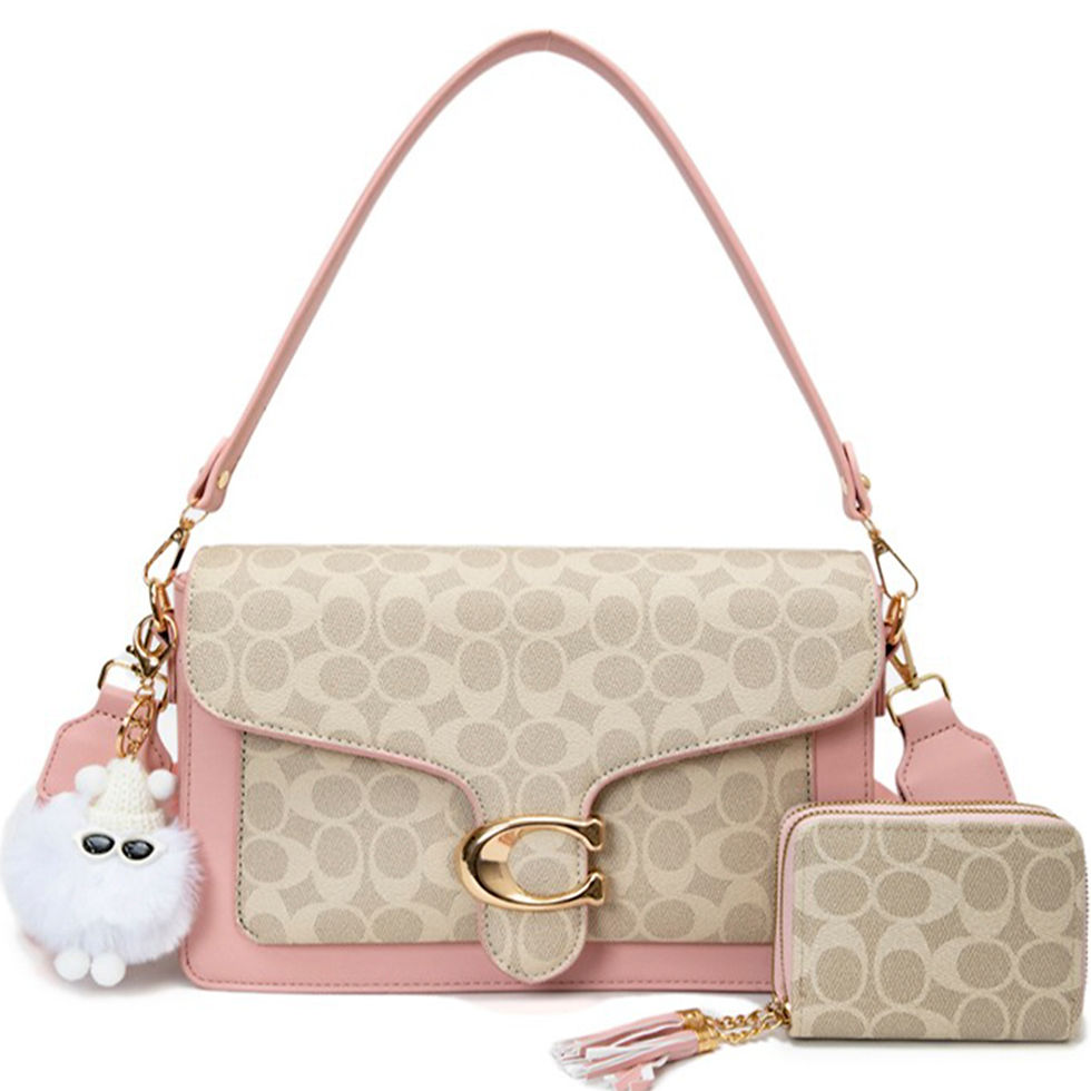 Thumbnail: 2IN1 OVAL PRINTED SHOULDER BAG W WALLET SET