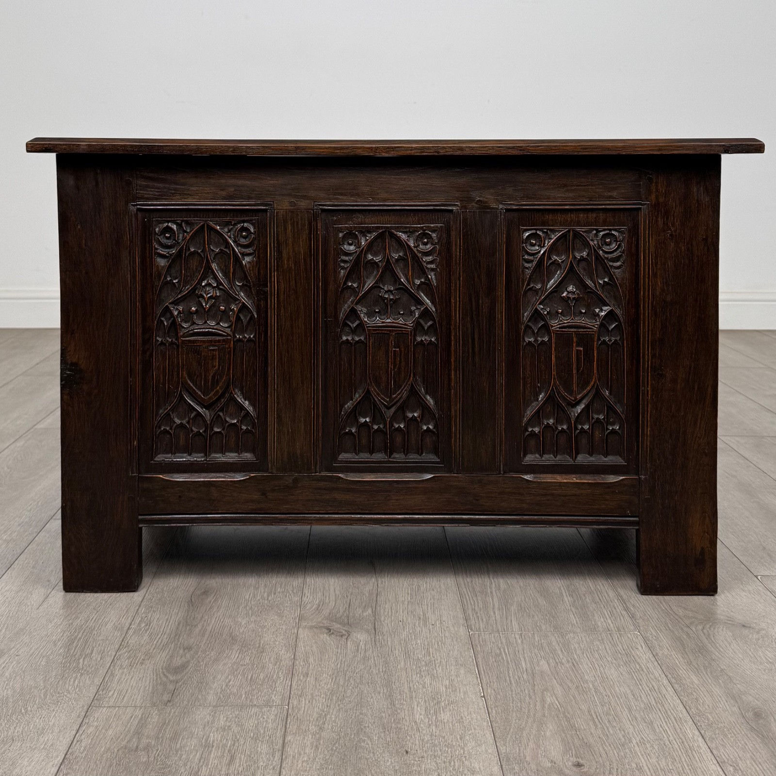 Antique Oak Blanket Box | Heavily Carved | AF-6518