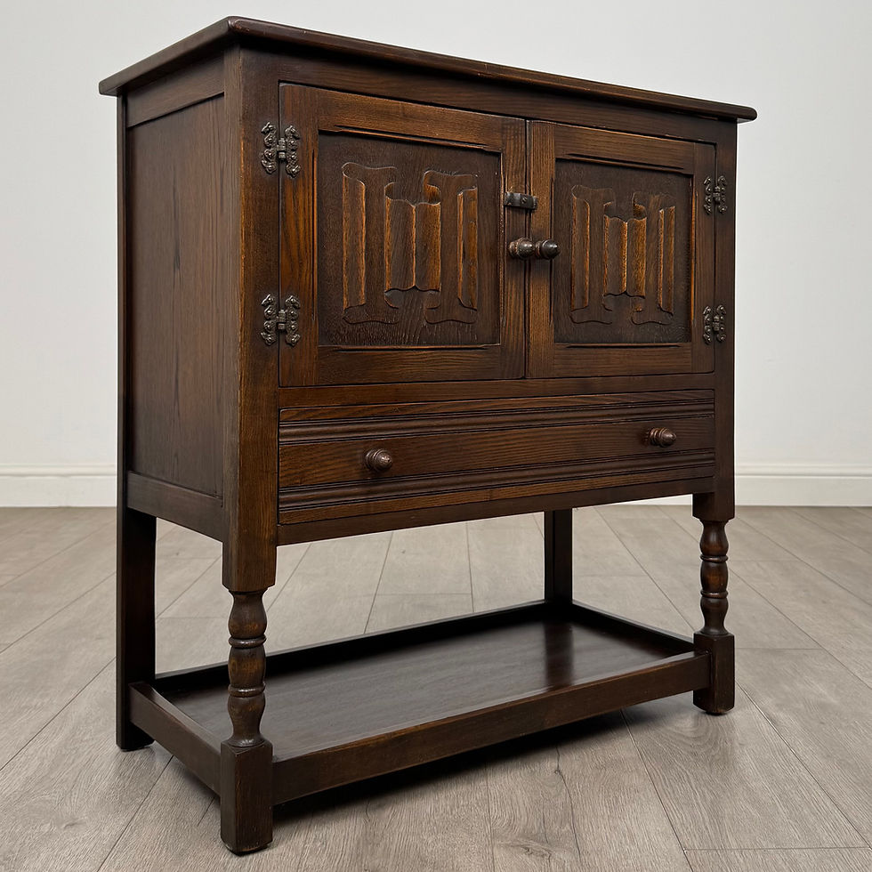 Thumbnail: Antique 20th Century Linenfold Cupboard In Oak ( AF-5943 )