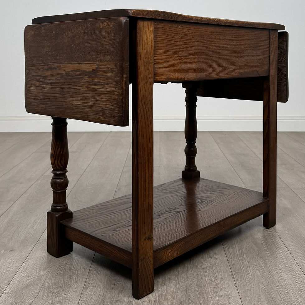 Thumbnail: Antique 20th Century Edwardian Drop Leaf Side Table In Oak ( AF-5649 )