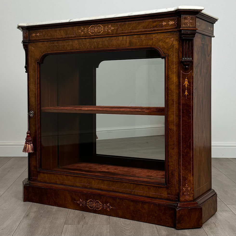 Thumbnail: Antique 19th Century Fine Marble Top Pier Cabinet In Walnut ( REF AF-3935 )