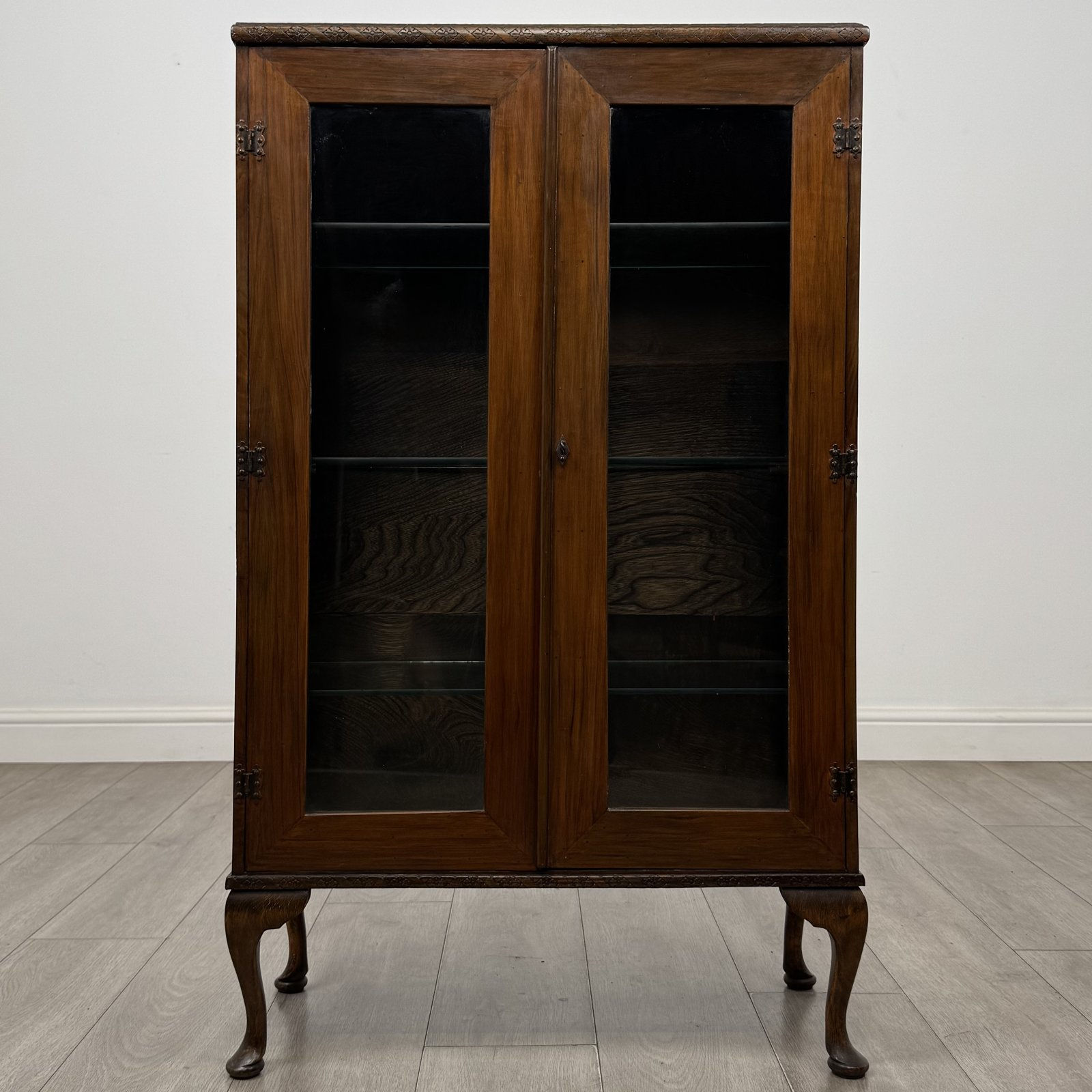 Antique Edwardian Mahogany Display Cabinet | Glass Shelves | AF-6493