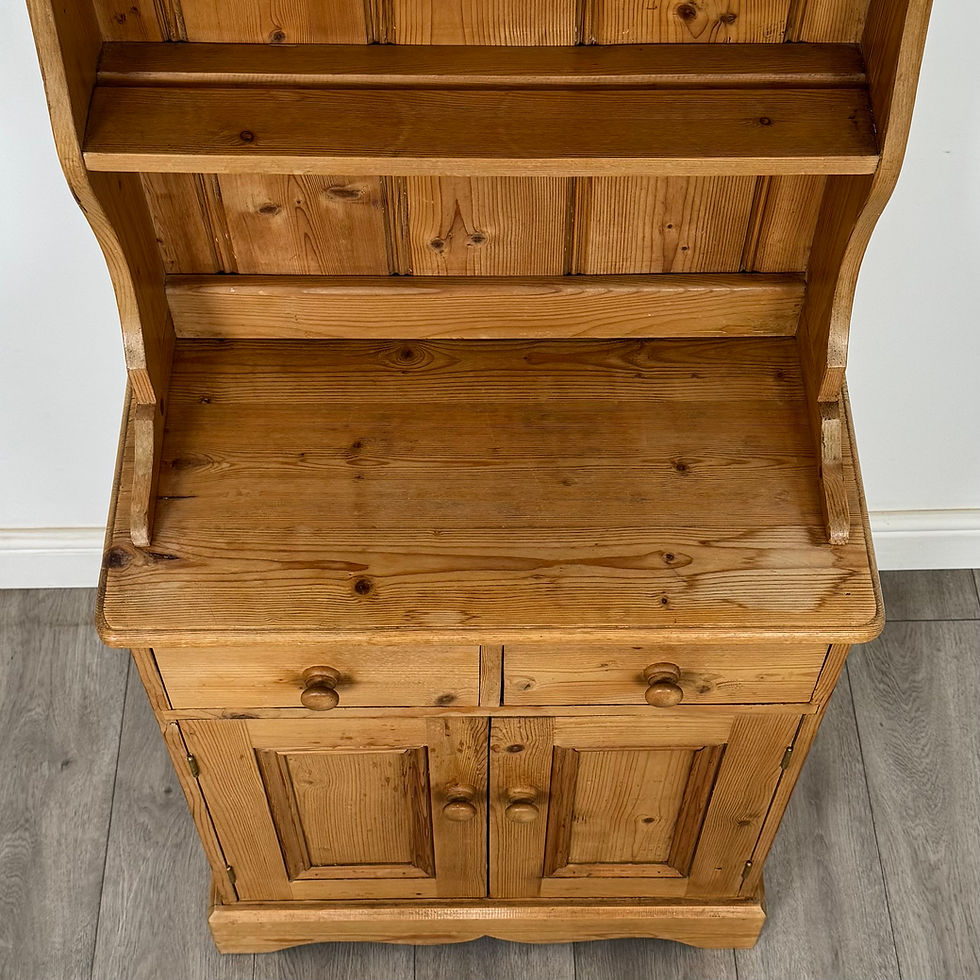 Thumbnail: Vintage 20th Century Narrow Pine Welsh Dresser ( AF-5850 )
