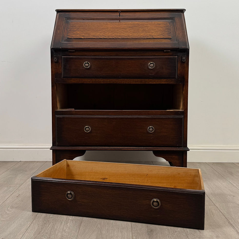 Thumbnail: Antique 20th Century Edwardian Bureau In Oak ( AF-5382 )