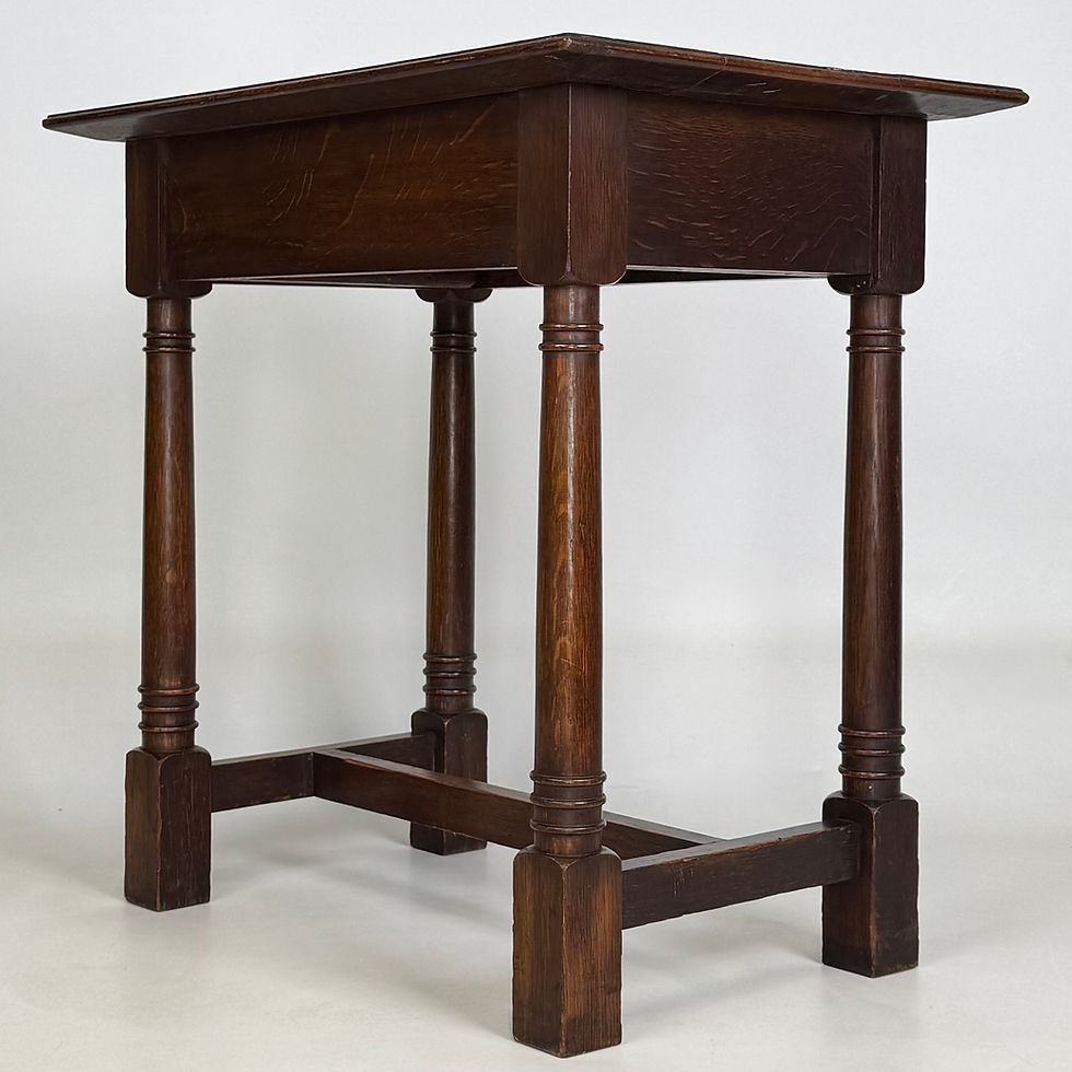 Thumbnail: Antique 20th Century Art Nouveau Style Side Table In Oak ( AF-5634 )