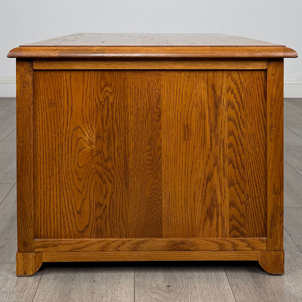 Thumbnail: Vintage 20th Century Low Chest Of Drawers In Oak ( AF-6053 )