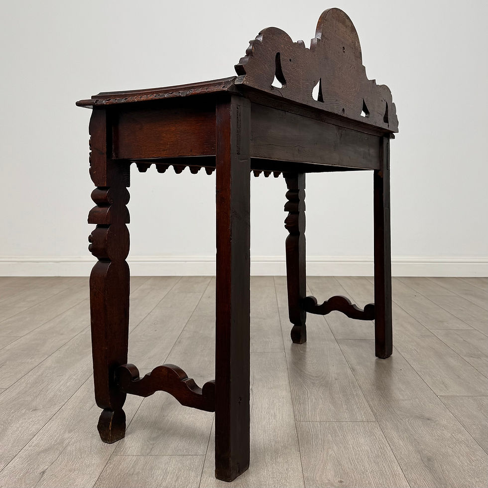 Thumbnail: Antique 19th Century Carved Oak Victorian Side Table ( AF-5888 )