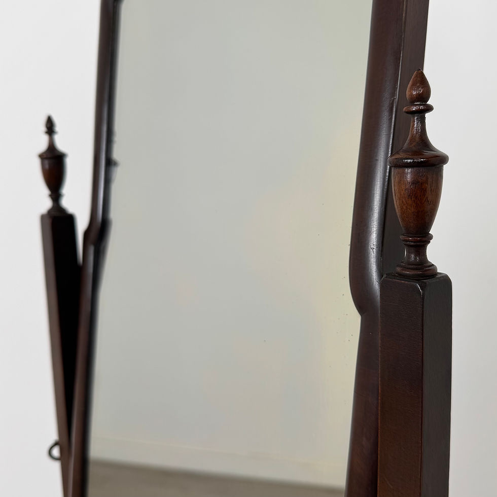 Thumbnail: Antique 20th Century Georgian Style Cheval Mirror In Mahogany ( AF-5578 )
