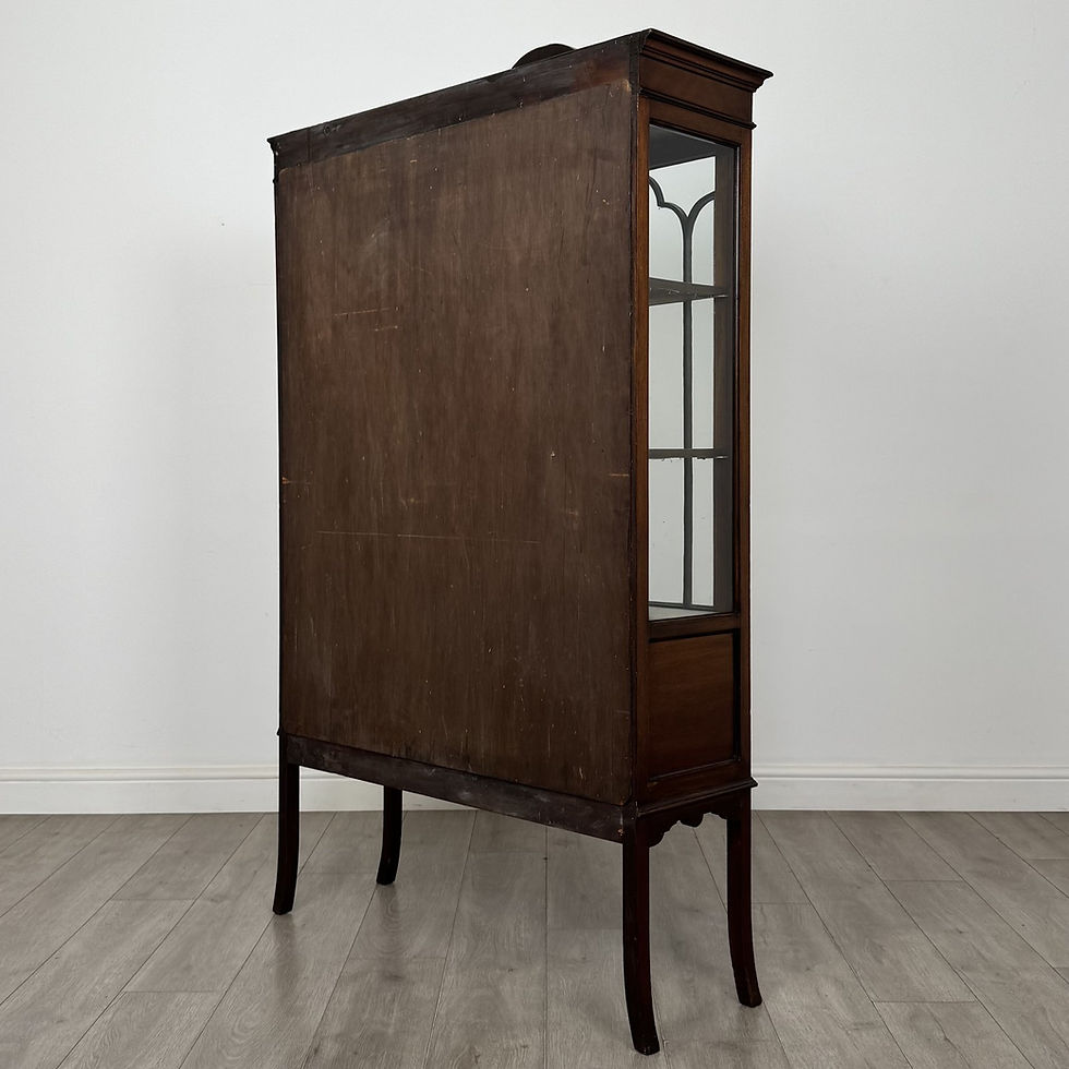 Thumbnail: Antique Edwardian Mahogany Display Cabinet | Arched Pediment | AF-6732