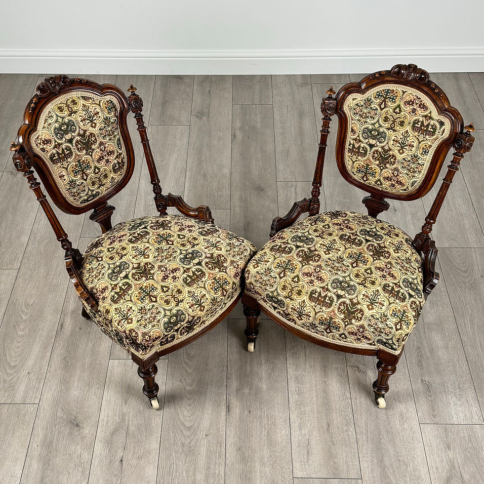 Thumbnail: Antique 19th Century Pair Of Walnut Armchair’s ( REF AF-3609 )