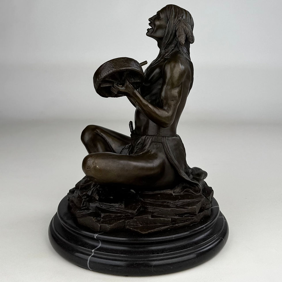 Thumbnail: Antique 20th Century Native American Bronze Sculpture ( REF AF-4177 )