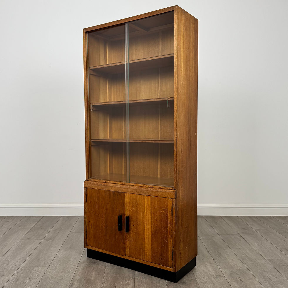 Thumbnail: Vintage 20th Century Display Cabinet In Golden Oak ( AF-6152 )