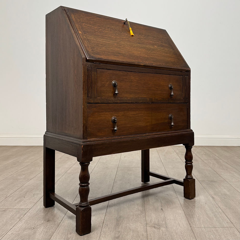 Thumbnail: Antique 20th Century Edwardian Bureau In Oak ( AF-6268 )