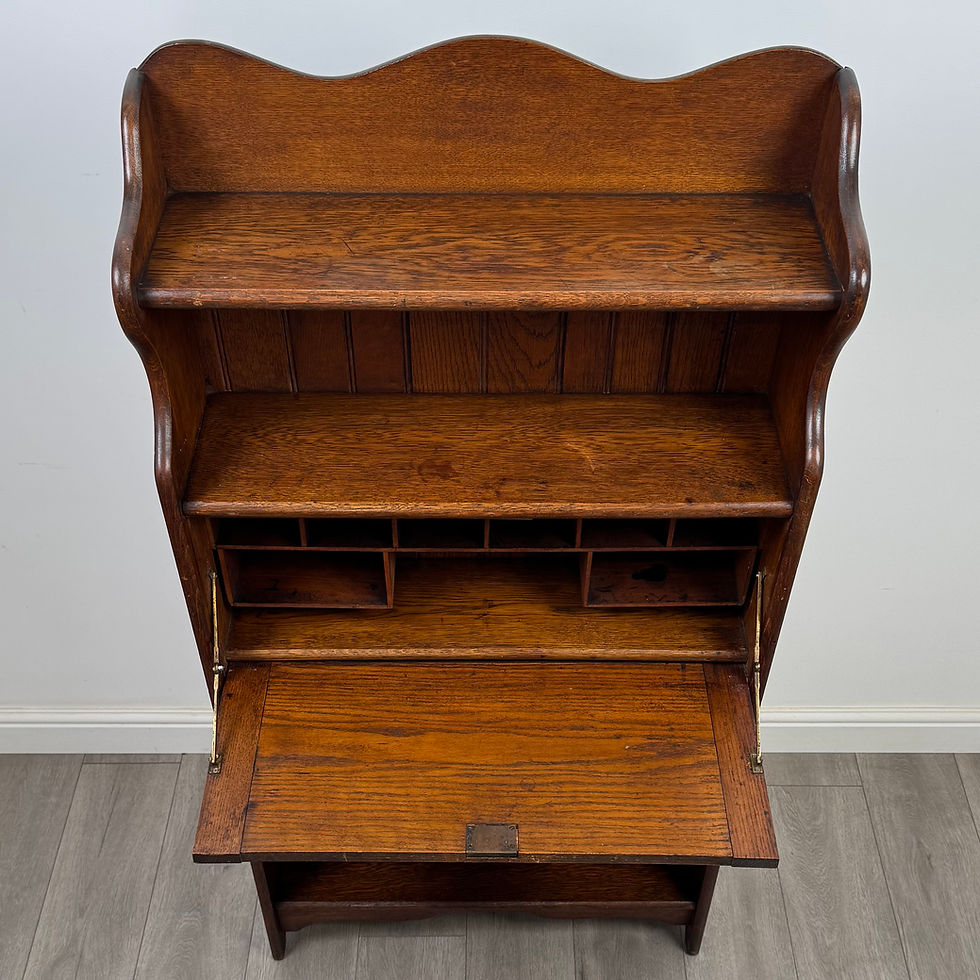 Thumbnail: Antique 20th Century Narrow Edwardian Bureau In Oak ( AF-5604 )