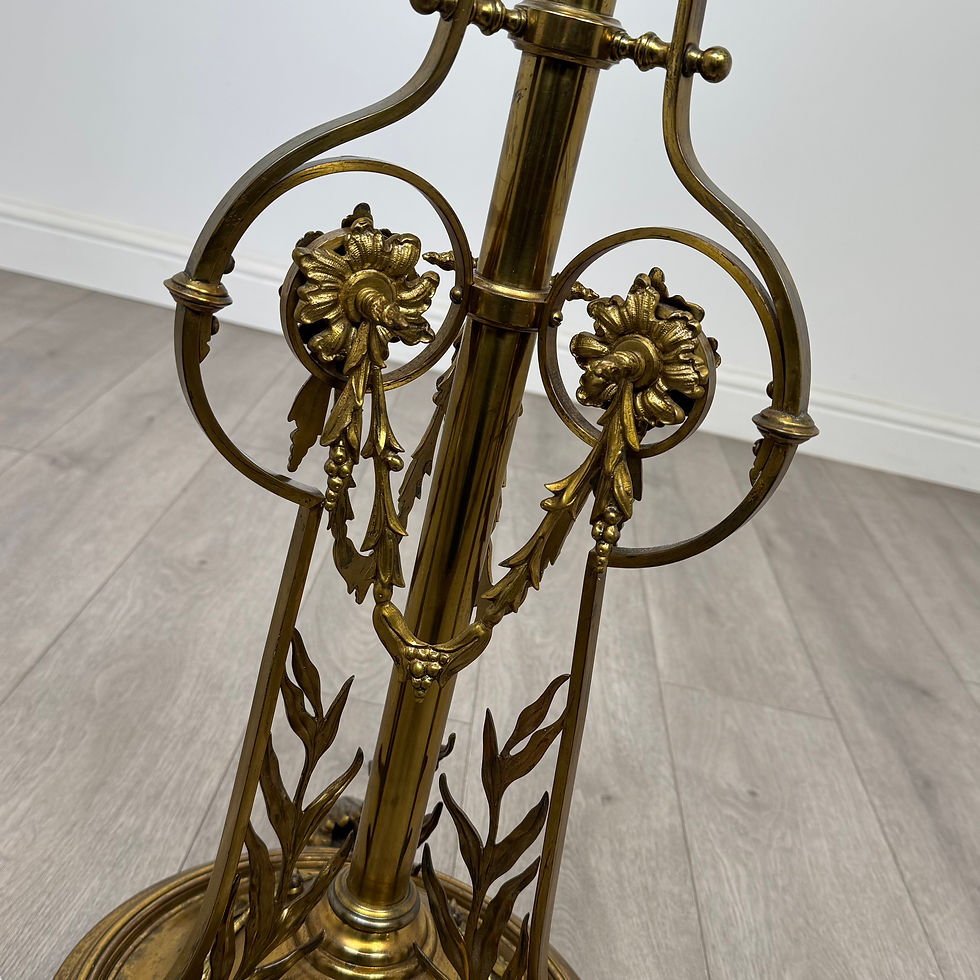 Thumbnail: Antique 19th Century Decorative Brass Floor Standing Lamp ( AF-5282 )