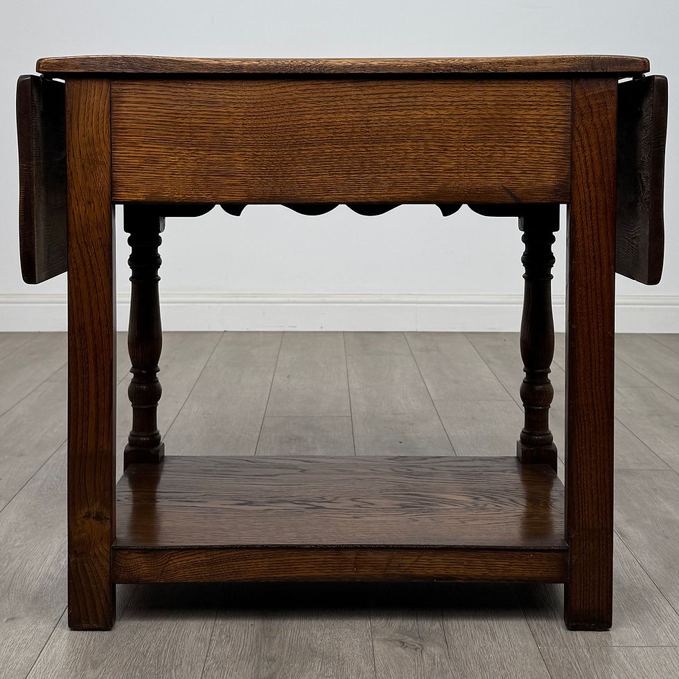 Thumbnail: Antique 20th Century Edwardian Drop Leaf Side Table In Oak ( AF-5649 )