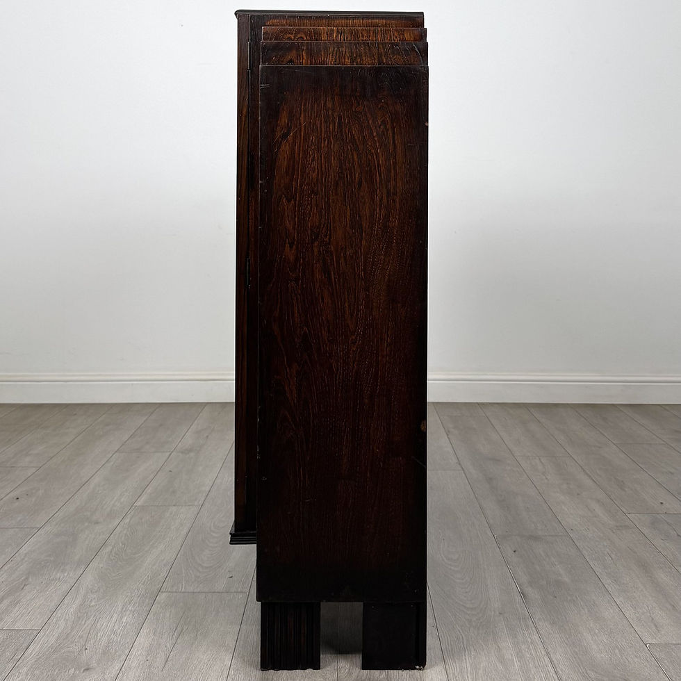 Thumbnail: Vintage Art Deco Oak Glazed Display Cabinet | Skyscraper Bookcase | AF-6761